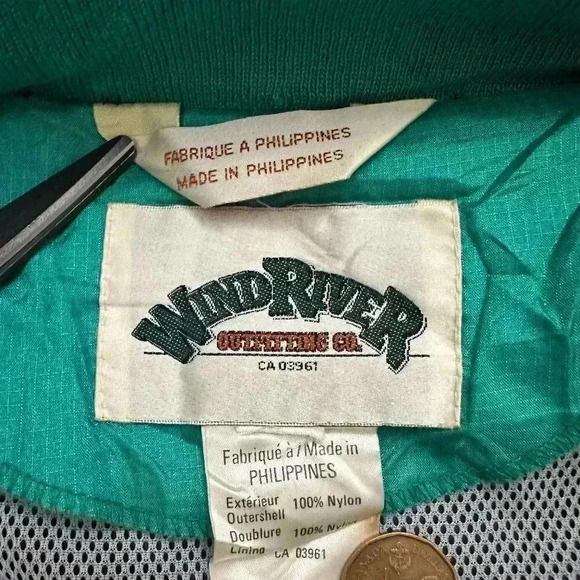 Vintage 90s Wind  River Retro Neon Colour Block Wind Breaker Men's Size M-L - Picture 5 of 16